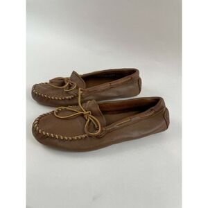 Minnetonka‎ Brown Leather Lace Up Ankle Comfort Slip On Low Shoes Mens Size 6